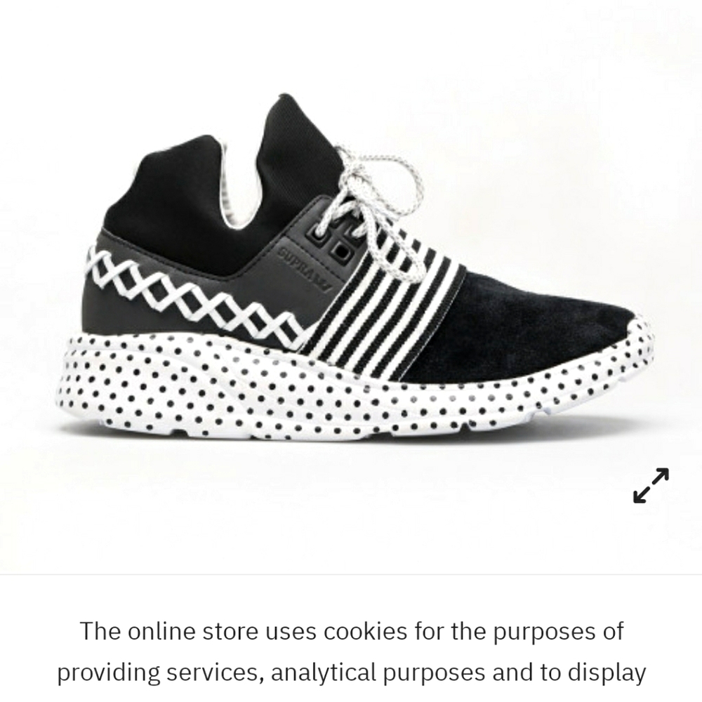 Nwt black and white polka dot supra sneakers